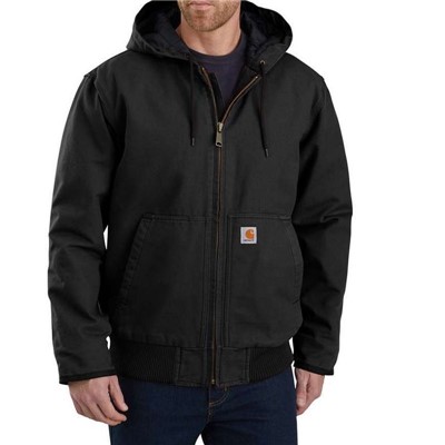 - Carhartt 104050 Loose Fit Washed Duck Insulated Active Jacket BLK