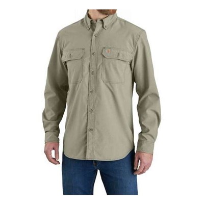 - Carhartt Men's 105291 Force Relaxed Fit Burnt Olive Lightweight Long-Sleeve Button Down Shirt