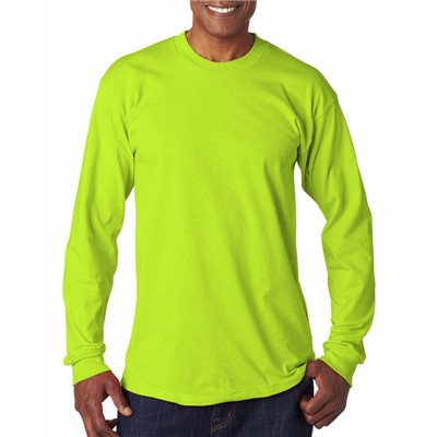 - Bayside BA6100 Lime Unisex Heavyweight Long Sleeve T-Shirt