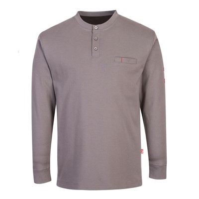 - Portwest FR32 FR Antistatic Henley Shirt GRY