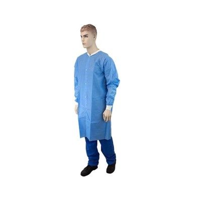 Lab Coats SMS No Pockets BLU 3X - DXX-LC0-BE-SMS-3X