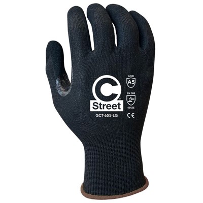 C Street Foam Nitrile Coated A5 Cut Resistant Gloves 655-LG