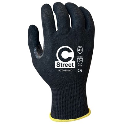 C Street Foam Nitrile Coated A5 Cut Resistant Gloves 655-MD