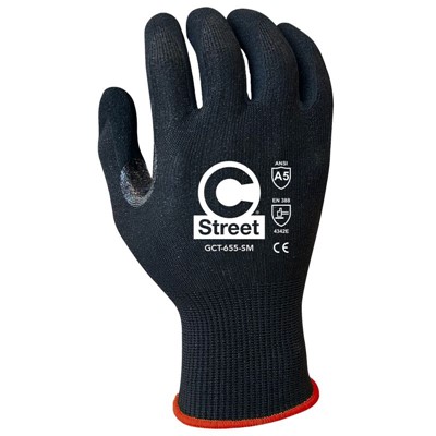 C Street Foam Nitrile Coated A5 Cut Resistant Gloves 655-SM