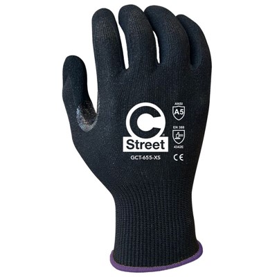 C Street Foam Nitrile Coated A5 Cut Resistant Gloves 655-XS