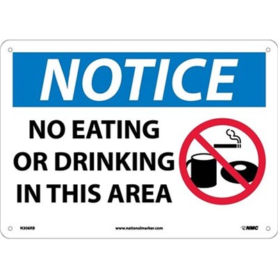 NMC No Eating or Drinking - Rigid Plastic Notice Sign